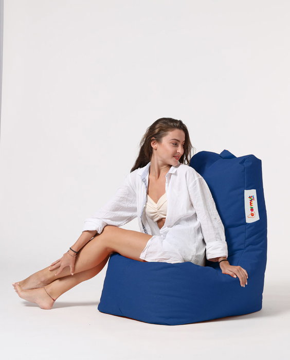 Atelier Del Sofa Diamond - Blue Saco de judas para jardin Azul Tejido poliester impermeable Comodidad y relajacion 60x90cm Max 200kg